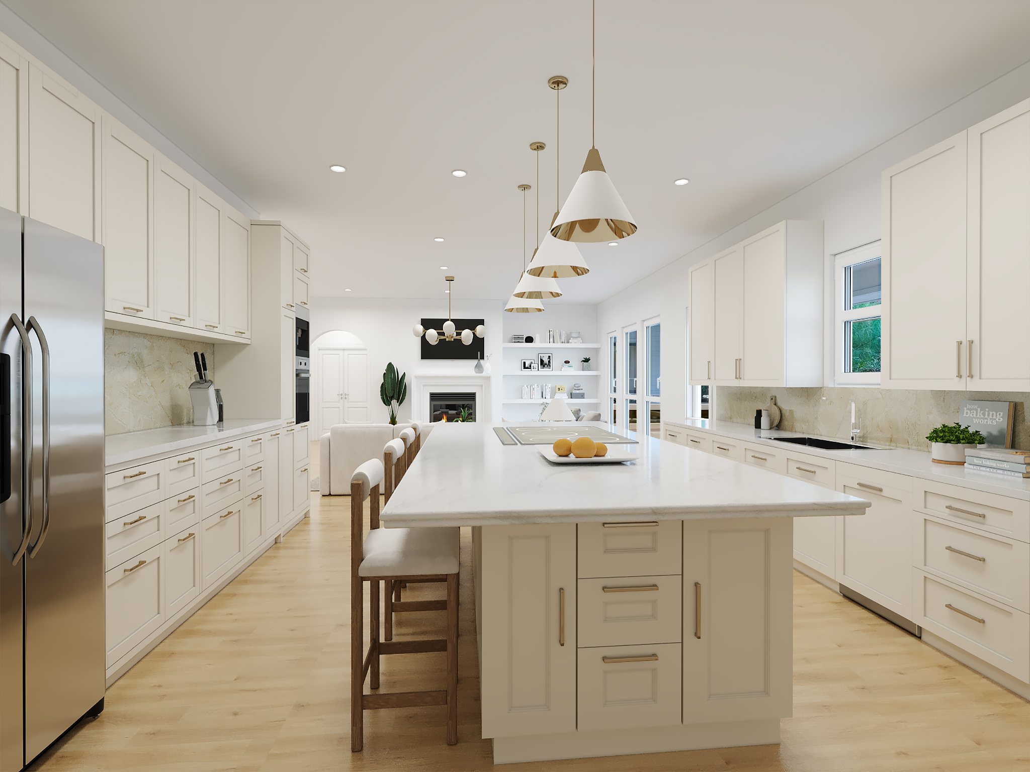 virtual staging vs virtual remodeling; kitchen after virtual remodel from outdated to modern and sleek