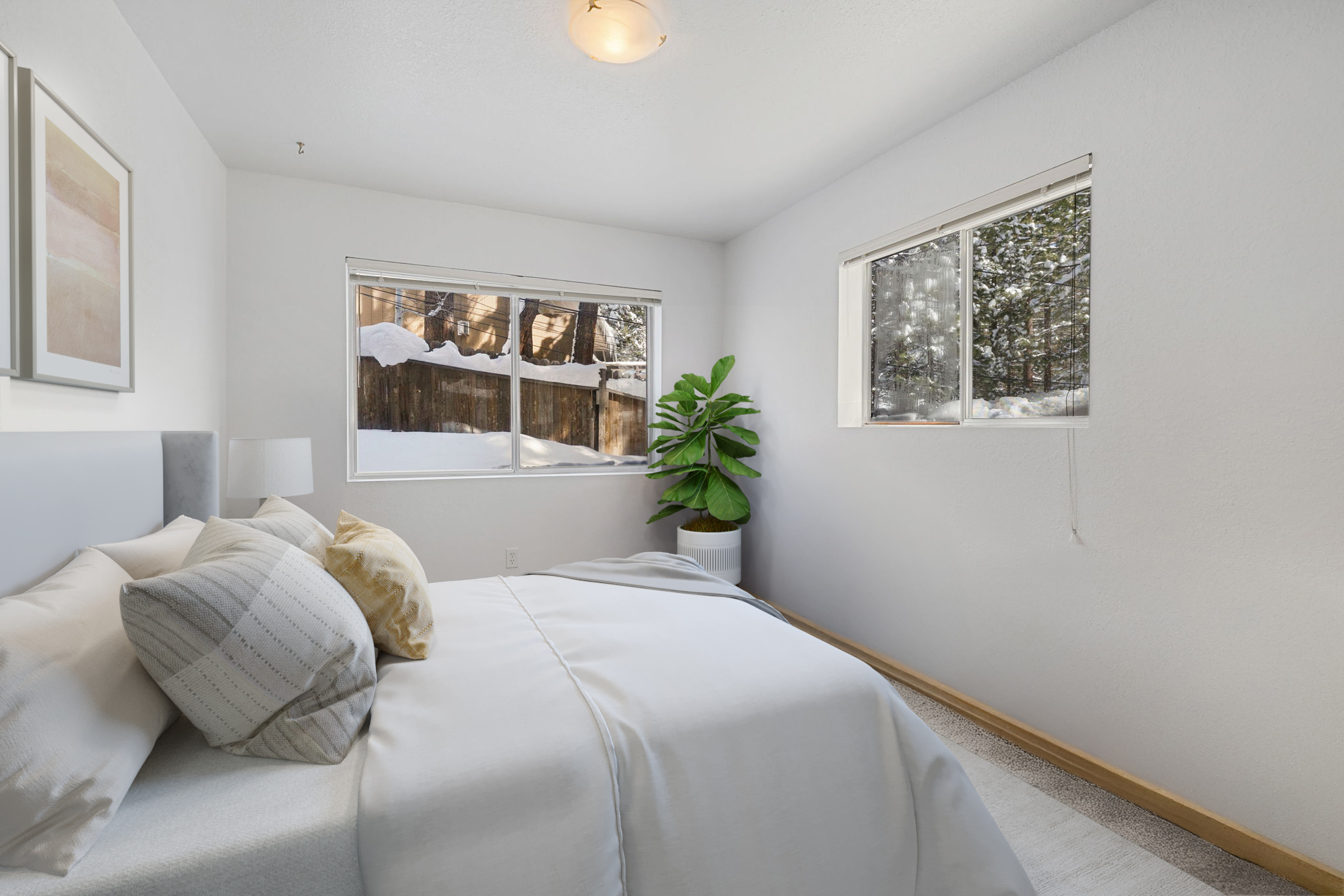 Virtual Staging - after, clean and airy bedroom