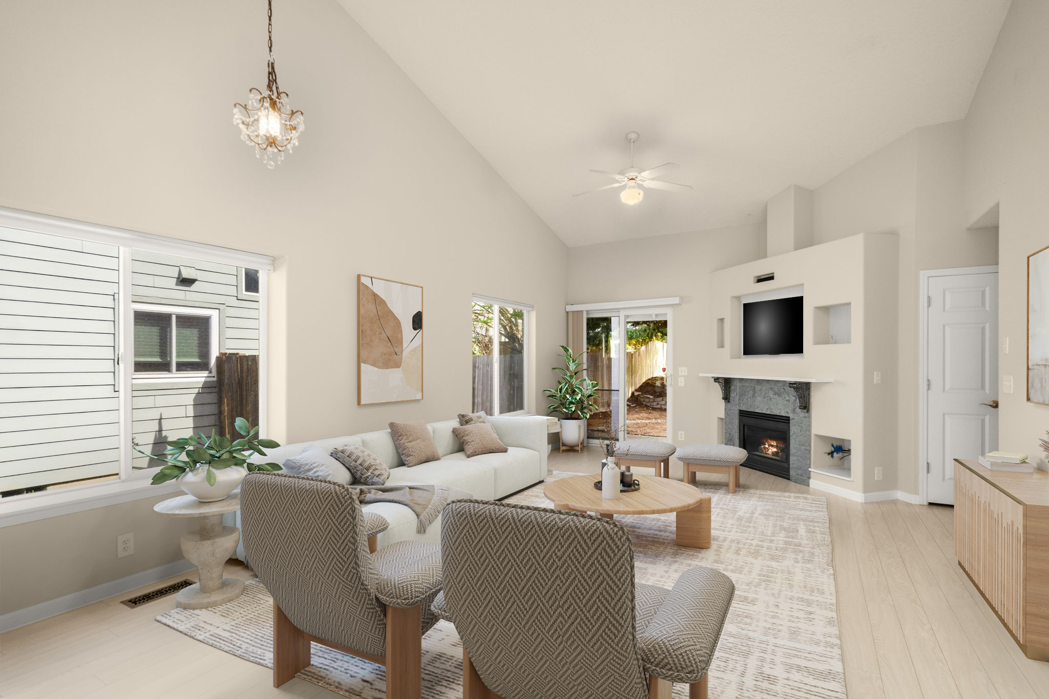 residential living room after virtual staging