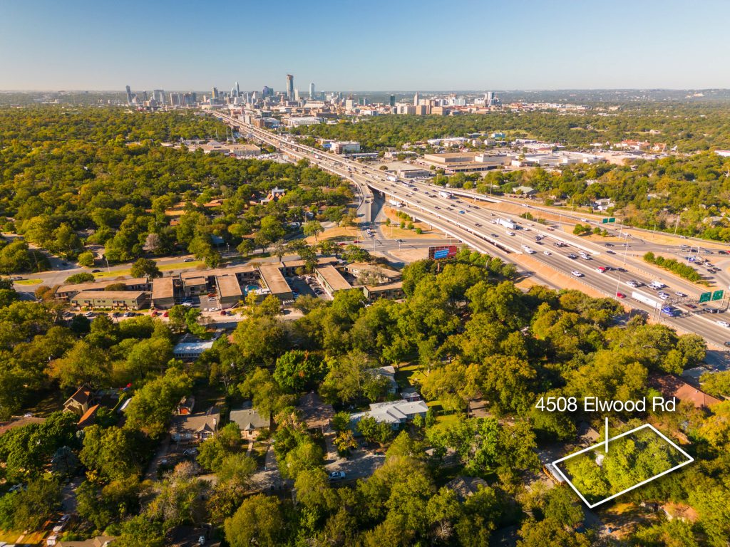 aerial spotlight edit for home with address label and outline