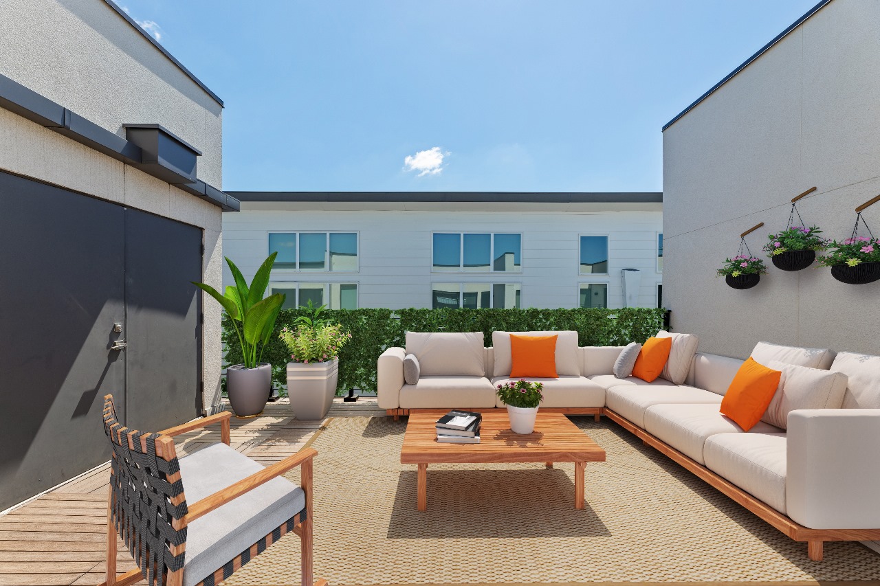 Square Foot Virtual Staging, After Image - staged rooftop space to showcase how virtual staging can transform images