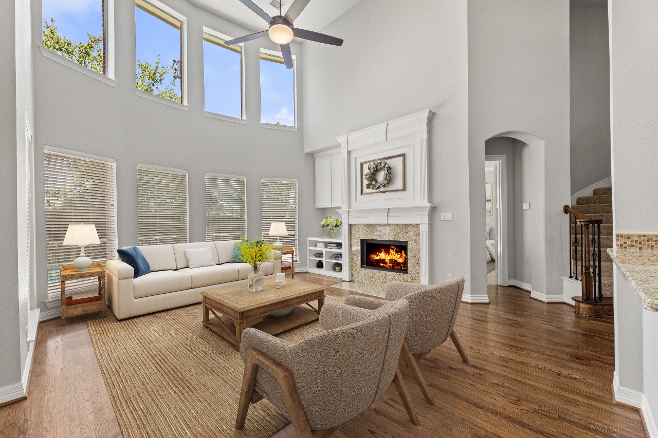 Square Foot Virtual Staging, After Image - staged living room to showcase how virtual staging can transform images