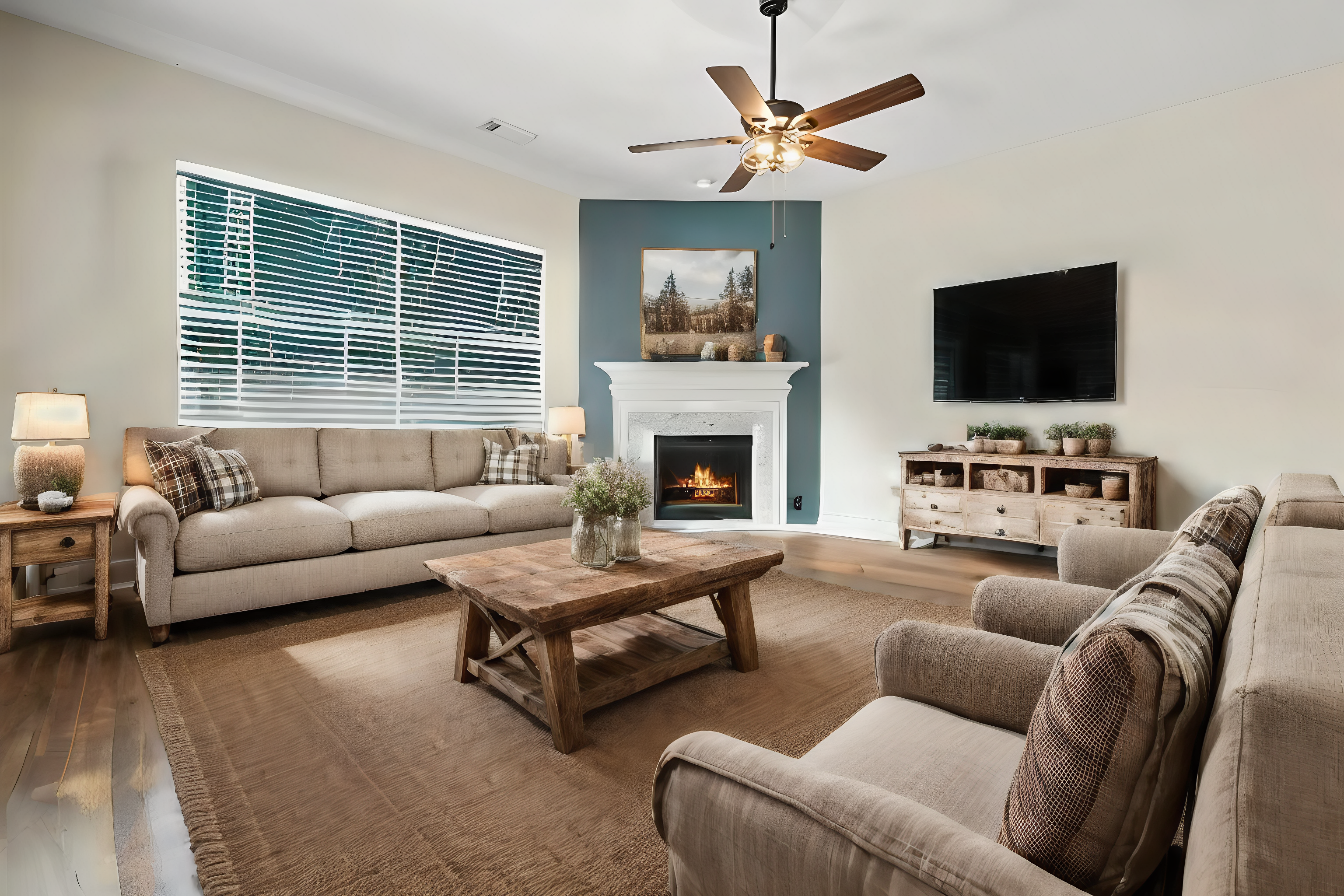 Virtual Staging AI, After - image of a virtually staged living room done by AI