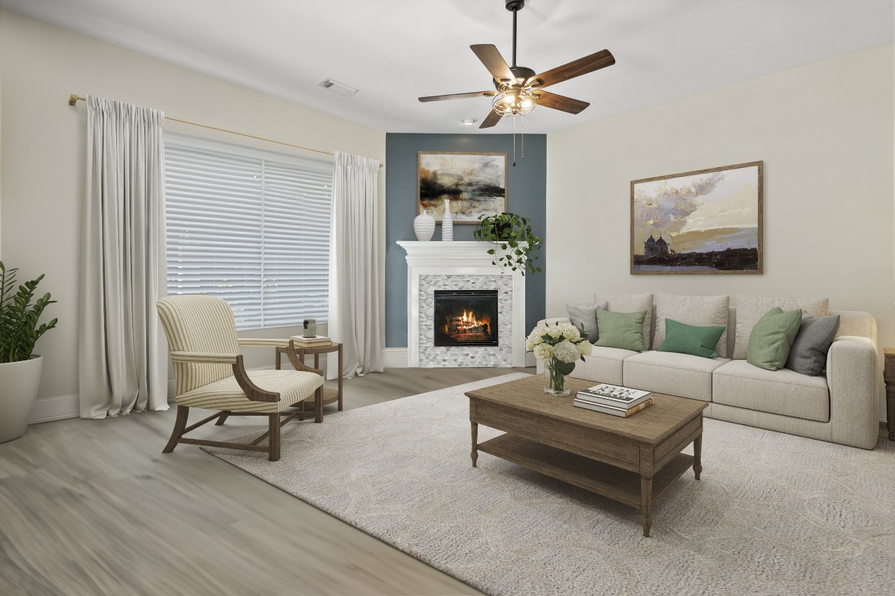 Virtual Staging, After by Square Foot - image of a virtually staged living room