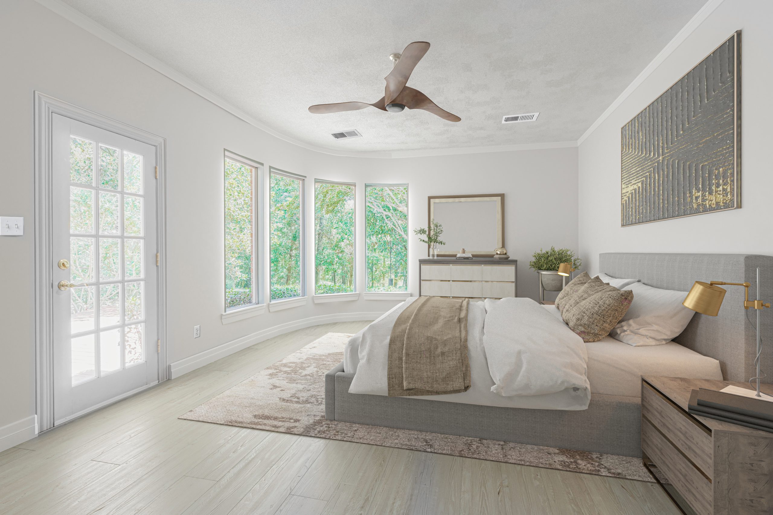 bedroom of a residential property after remodeling