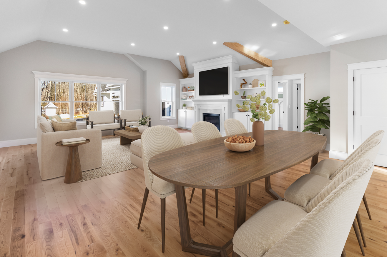 Living Room After Virtual Staging with bright, open floor plan and clean lines