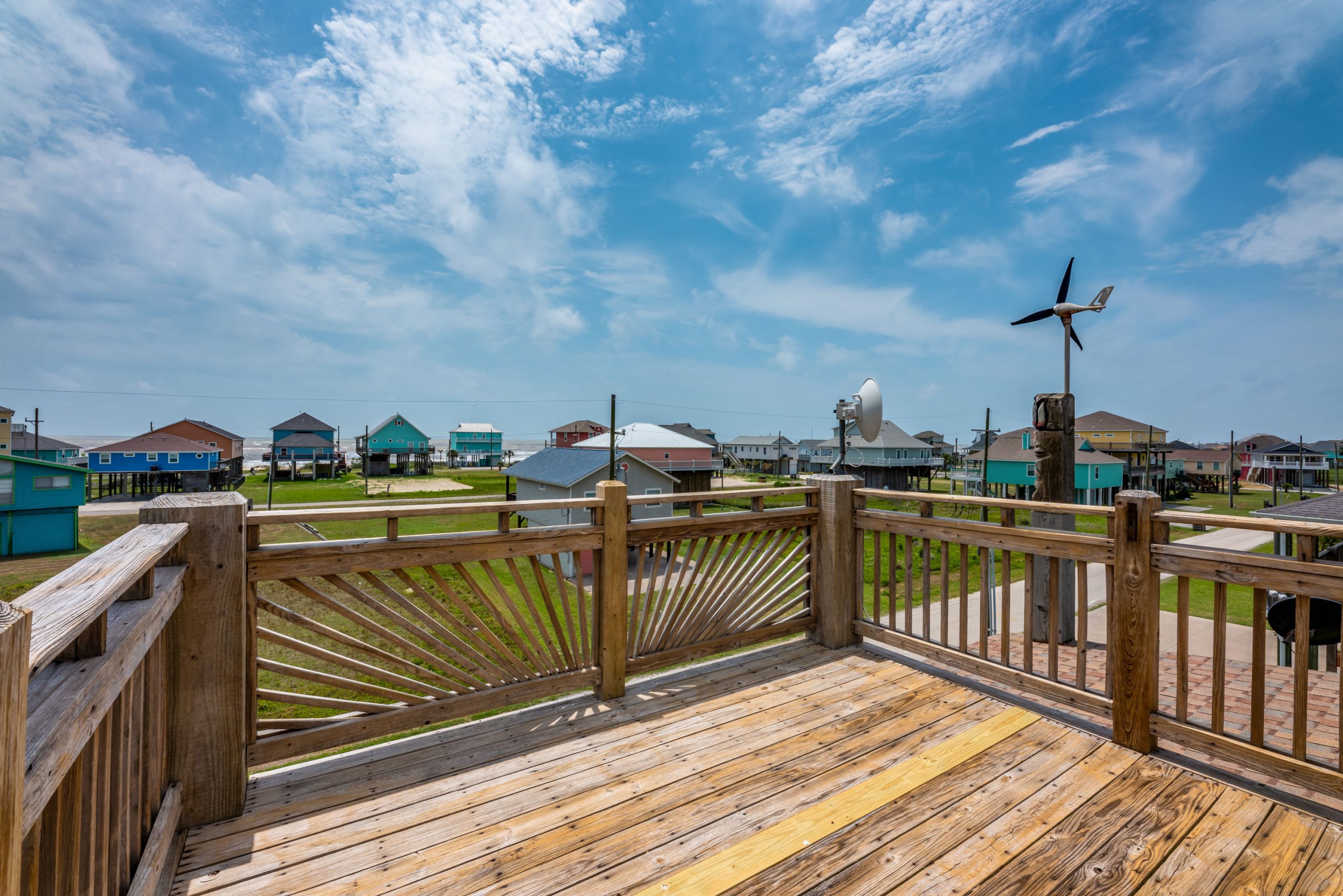vacant outdoor patio of a coastal property