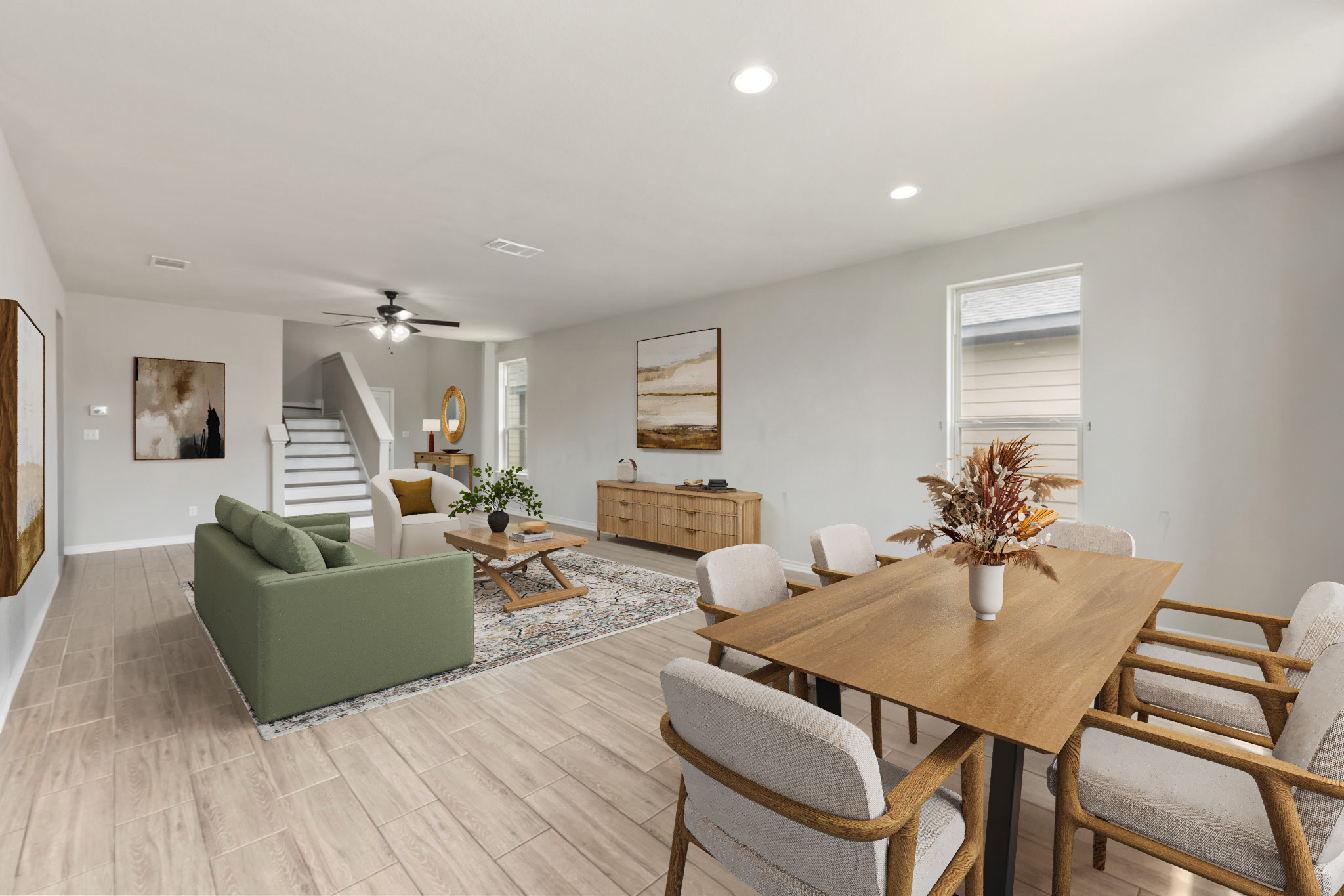 San Antonio virtually staged living room in San Antonio