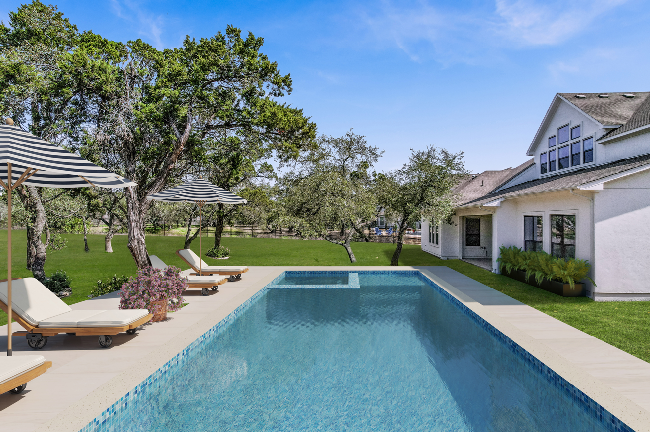 after image of property with a virtual pool remodel