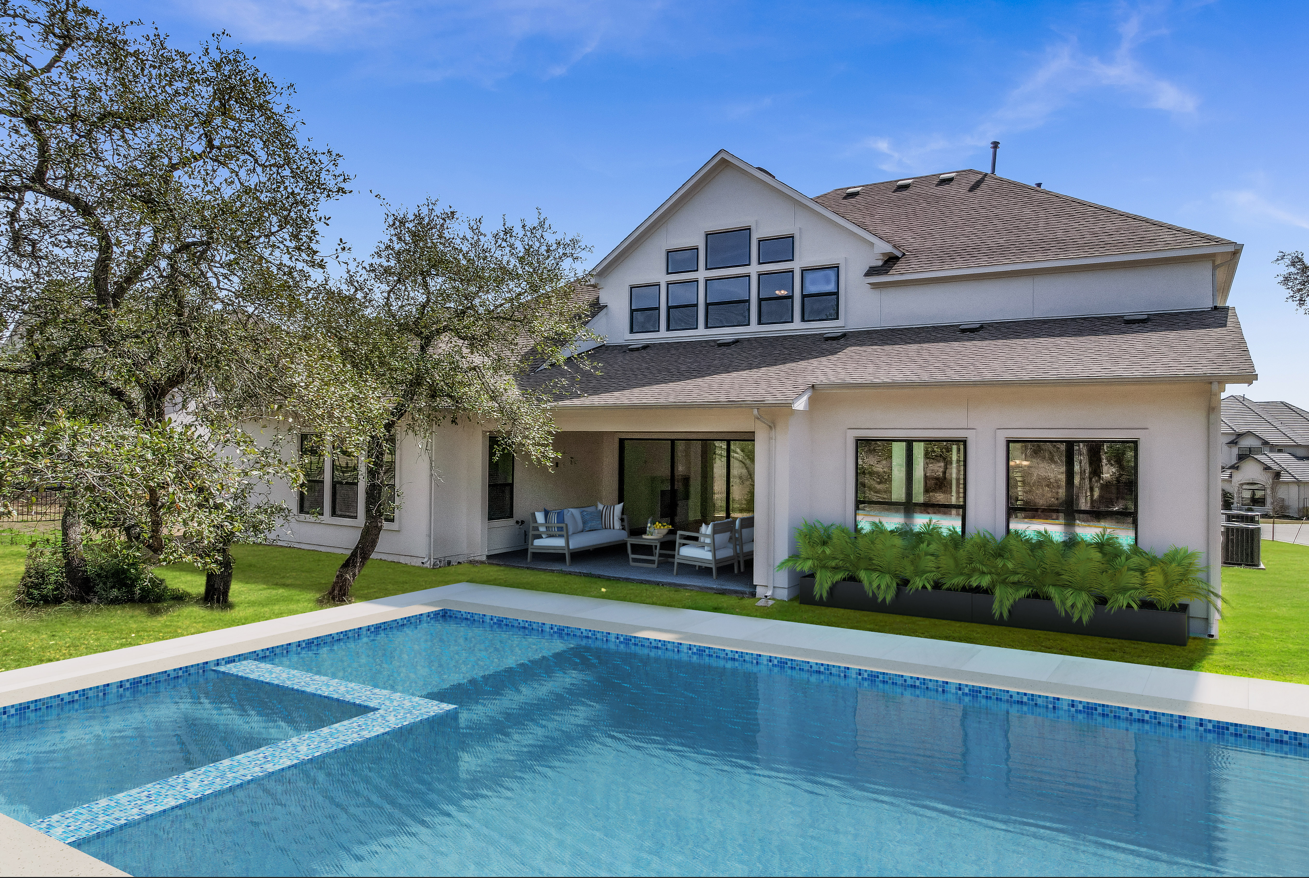After image; house with virtual pool
