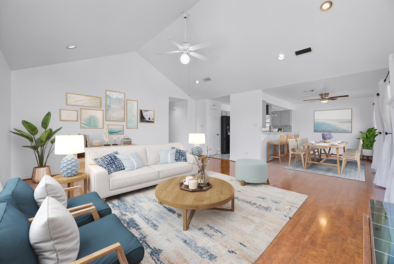 coastal virtual staging living room